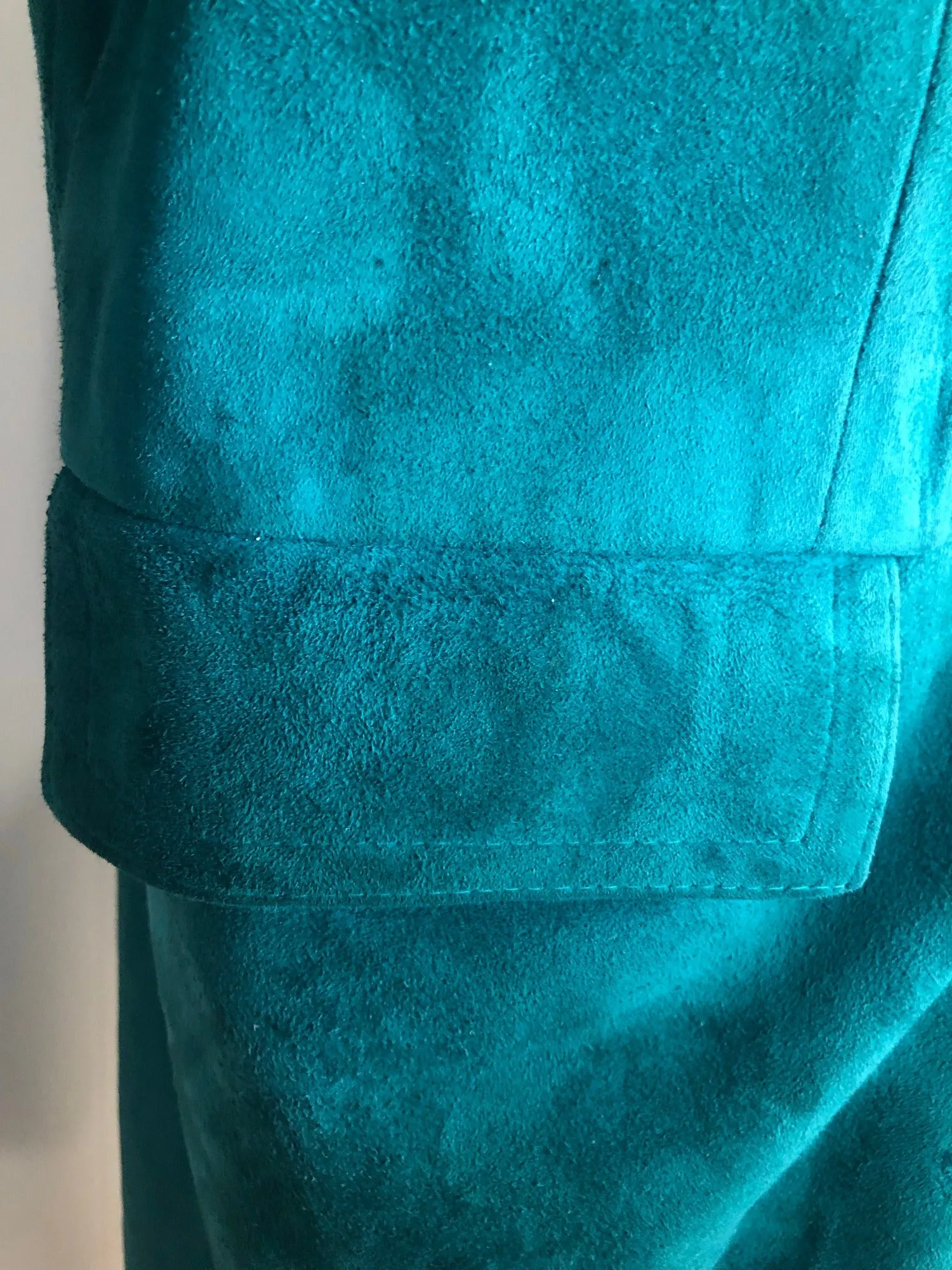 1960s Suede Coat in Green - Size UK 14