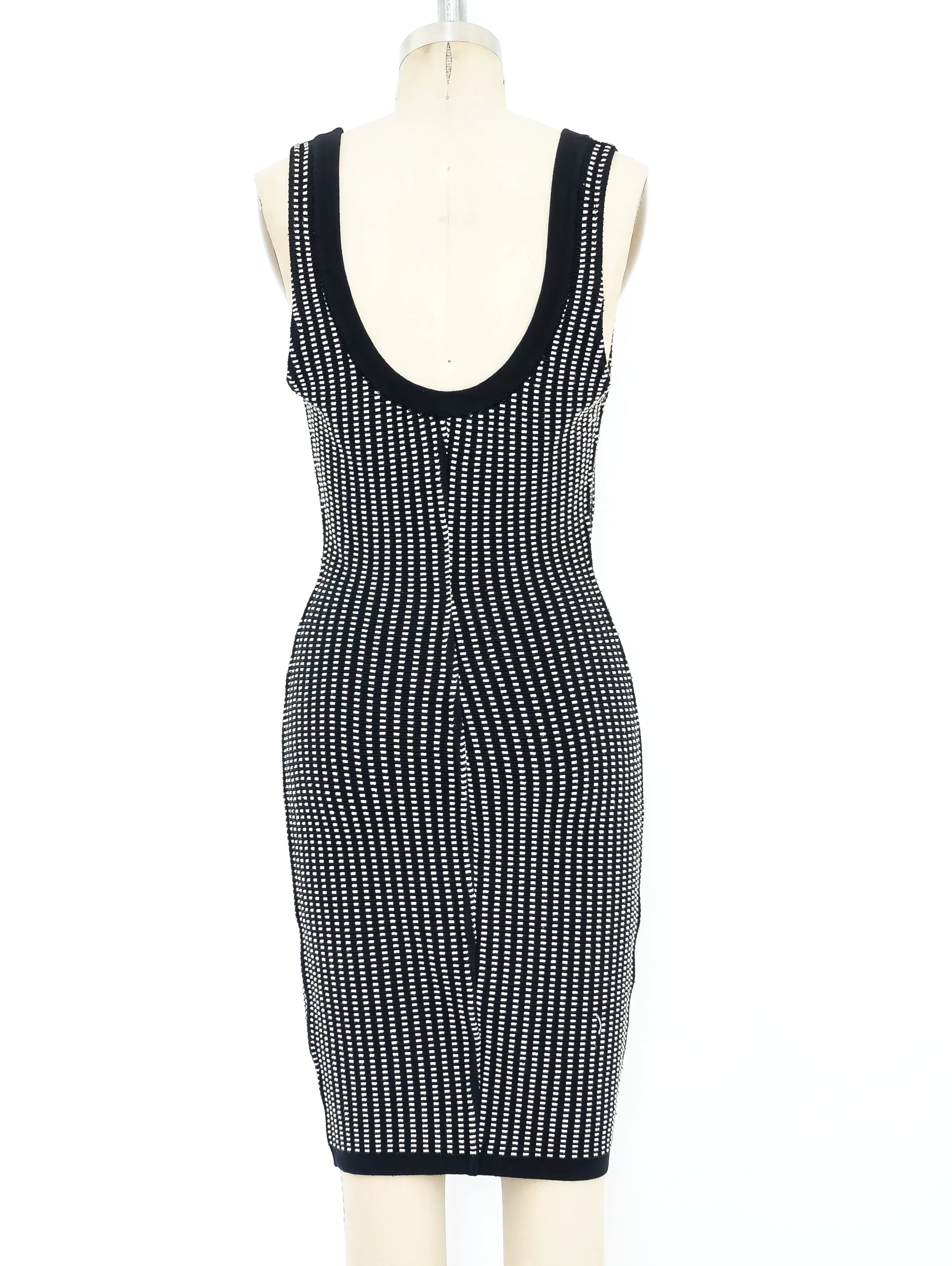 1991 Alaia Black and White Knit Tank Dress