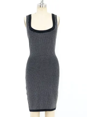1991 Alaia Black and White Knit Tank Dress