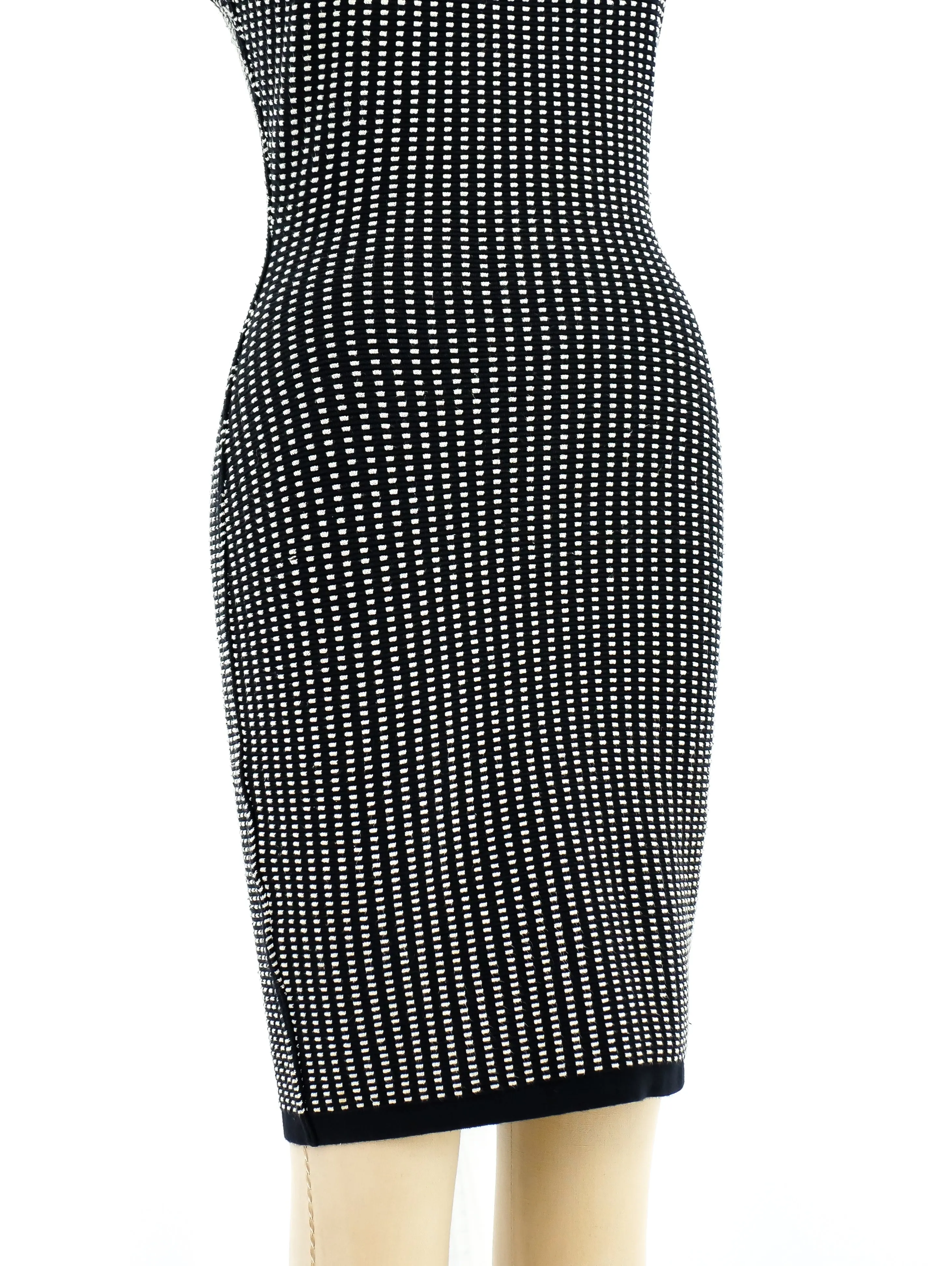 1991 Alaia Black and White Knit Tank Dress