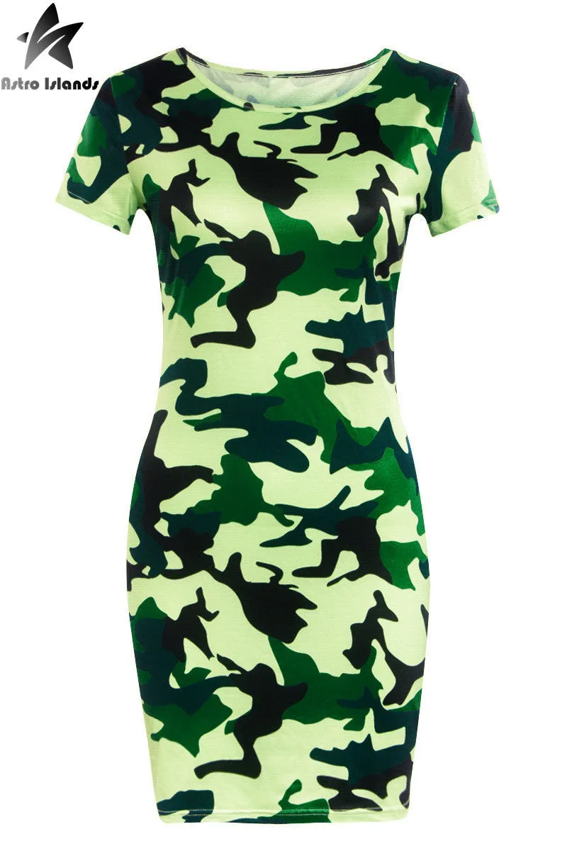 2016 NEW Summer Women TShirts Printed Camouflage Green Poleras De Mujer Casual Sexy Lady Long Army Top Female Fashion Tees CH525