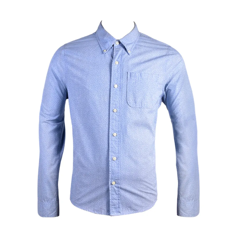 ABERCROMBLE MEN DRESS SHIRT 125-168-3267-214 BLU M (IR)