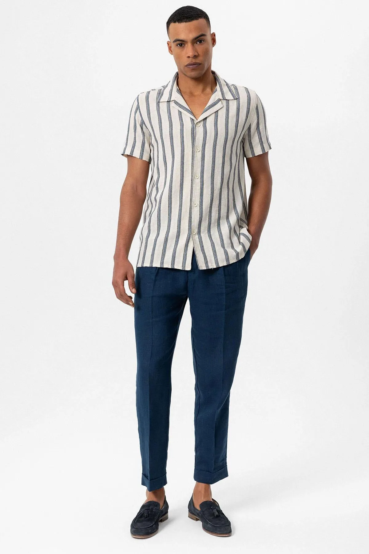 ANT Camp  Collar Striped Men's Shirt - Mount Vernon