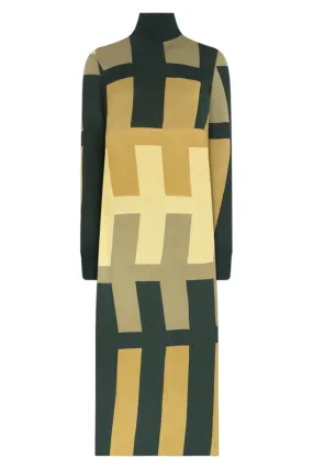 ARROW KNIT DRESS | GREEN/YELLOW