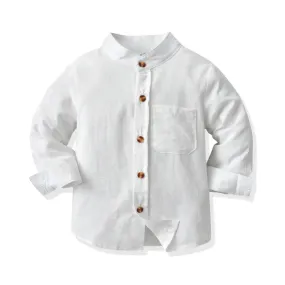 Astor Cotton White Long-Sleeved Shirt