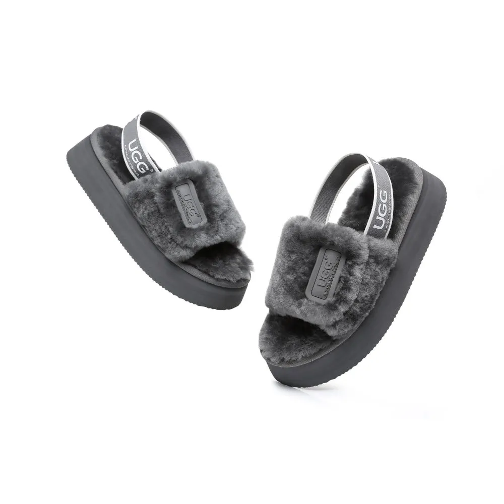 Australian Shepherd® Women Platform Fluffy Slide Poppin
