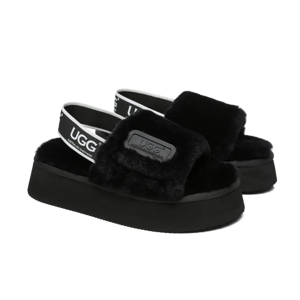 Australian Shepherd® Women Platform Fluffy Slide Poppin