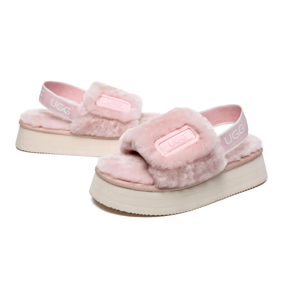 Australian Shepherd® Women Platform Fluffy Slide Poppin