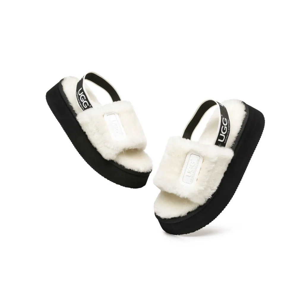 Australian Shepherd® Women Platform Fluffy Slide Poppin
