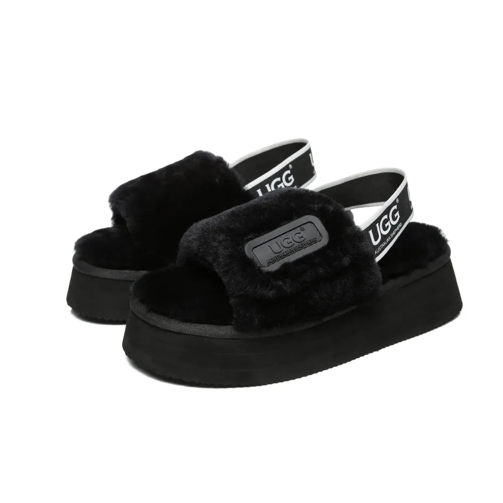 Australian Shepherd® Women Platform Fluffy Slide Poppin