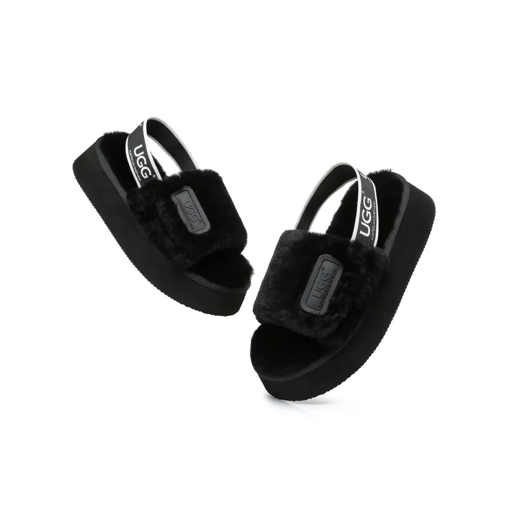 Australian Shepherd® Women Platform Fluffy Slide Poppin