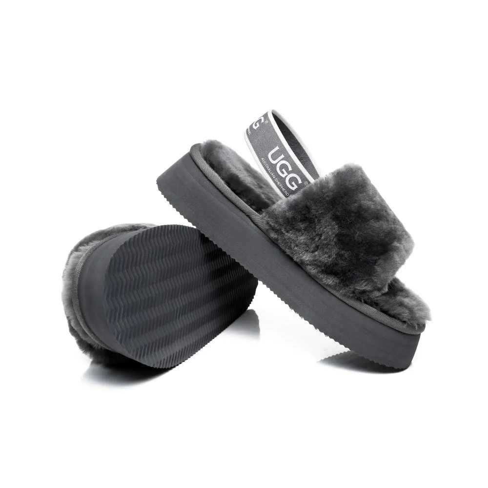 Australian Shepherd® Women Platform Fluffy Slide Poppin