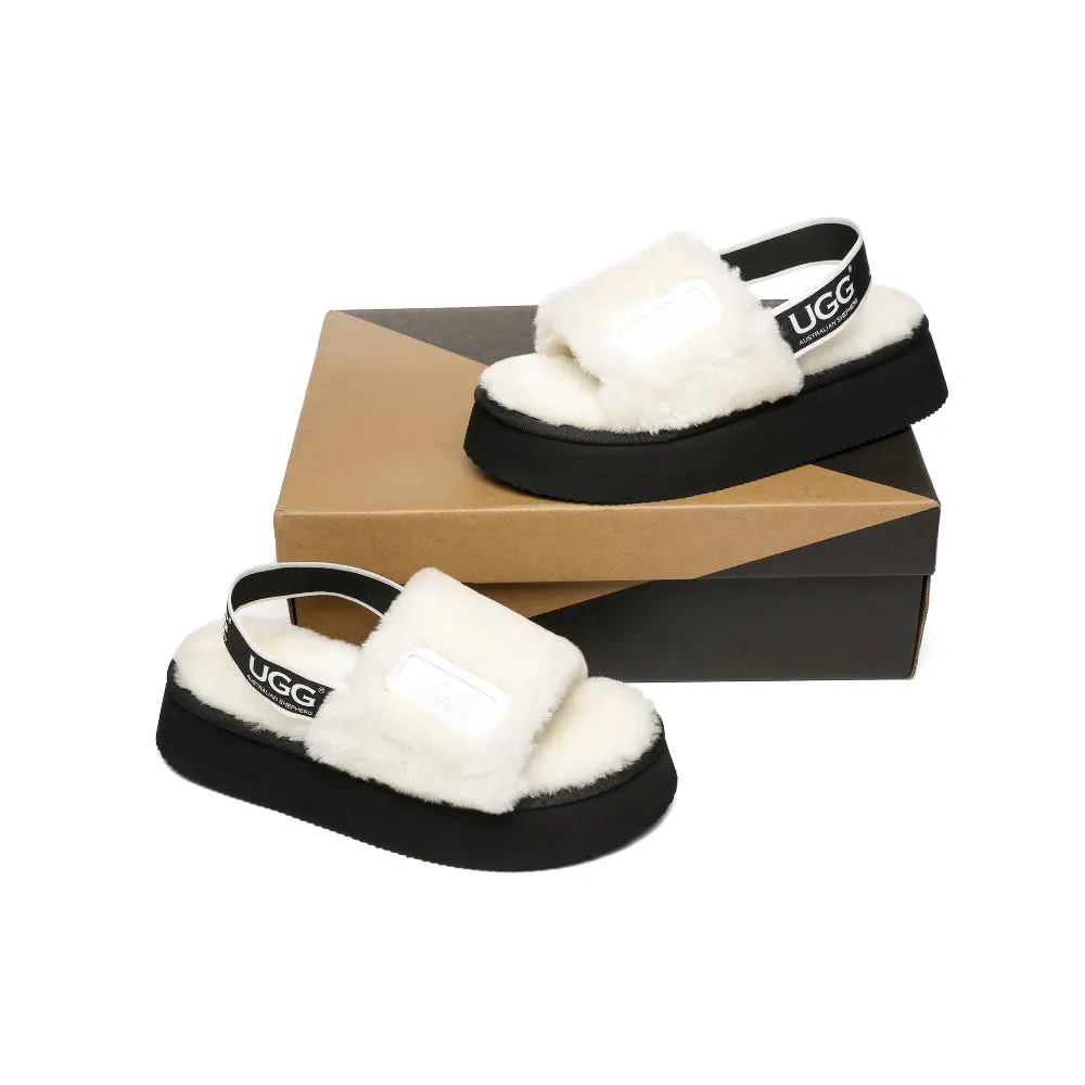 Australian Shepherd® Women Platform Fluffy Slide Poppin
