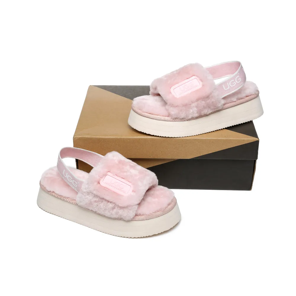 Australian Shepherd® Women Platform Fluffy Slide Poppin