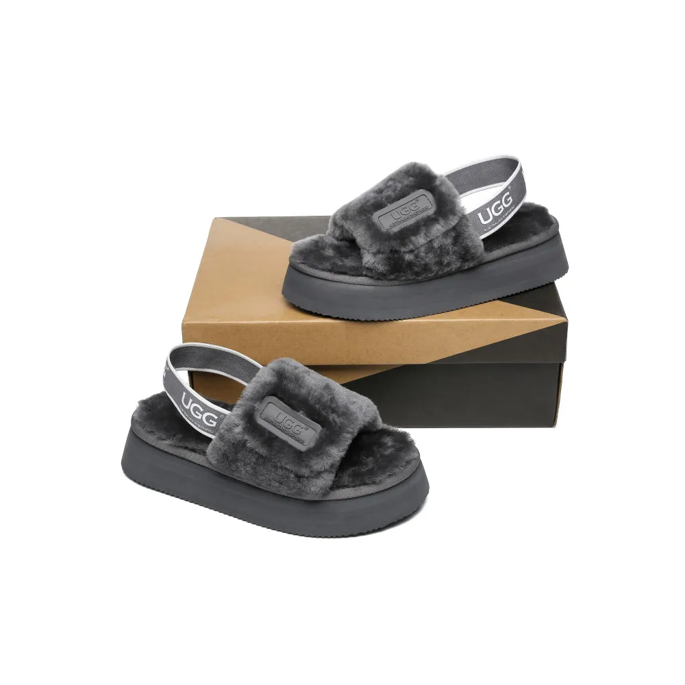 Australian Shepherd® Women Platform Fluffy Slide Poppin