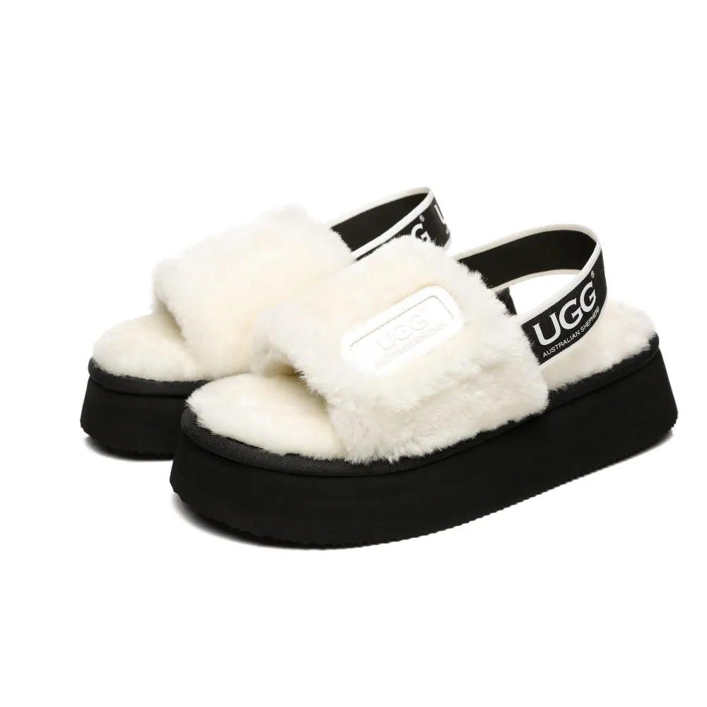 Australian Shepherd® Women Platform Fluffy Slide Poppin