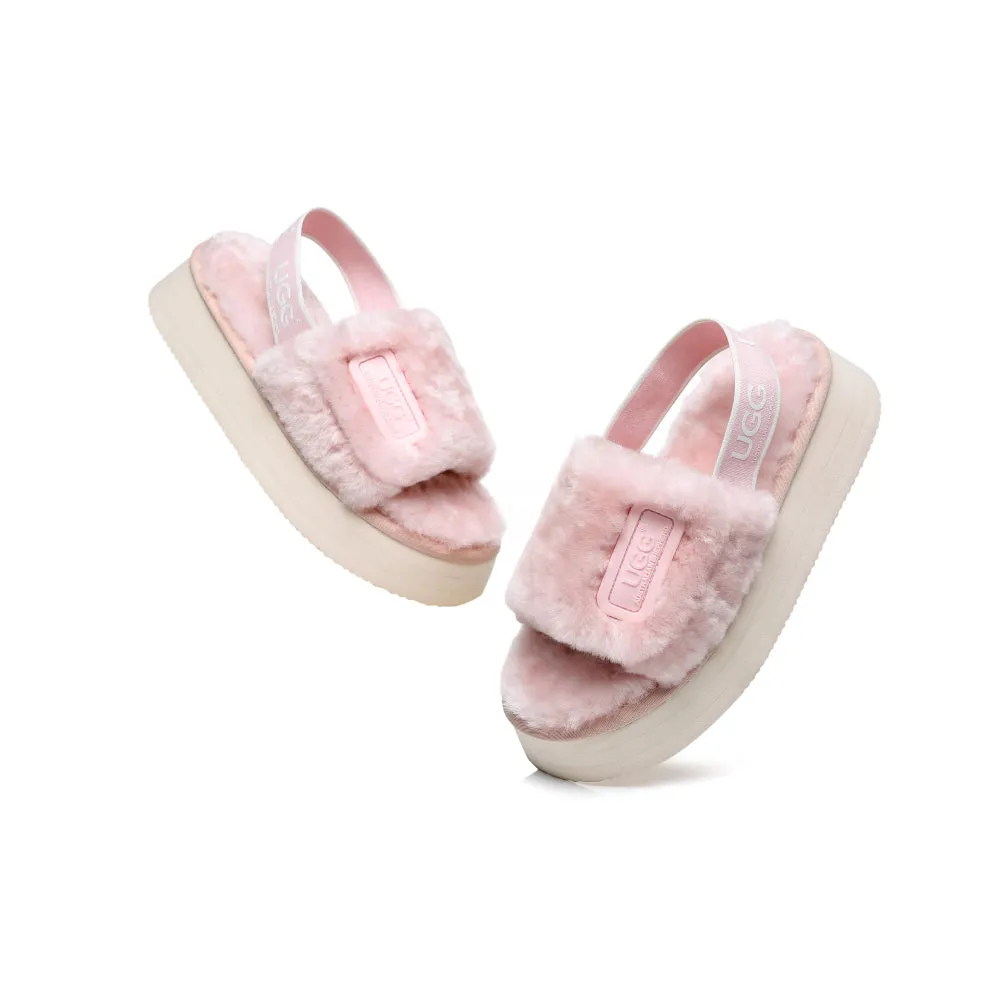 Australian Shepherd® Women Platform Fluffy Slide Poppin
