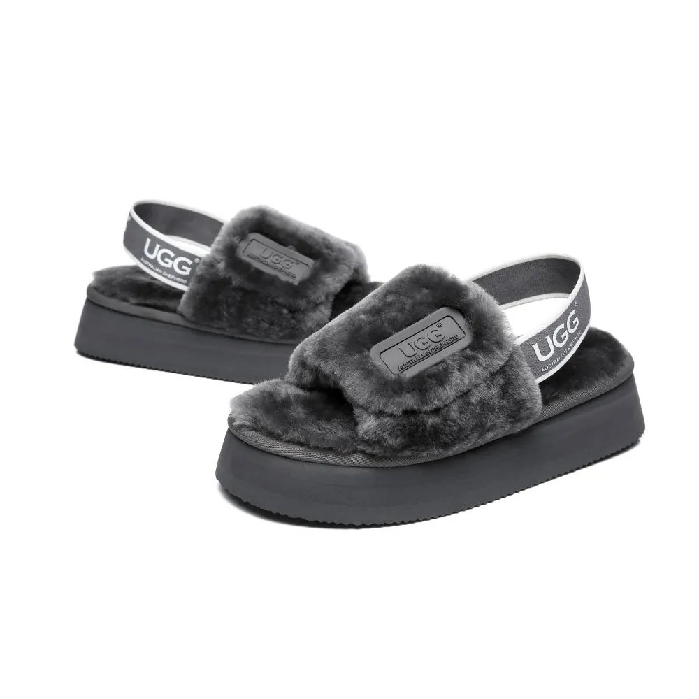 Australian Shepherd® Women Platform Fluffy Slide Poppin