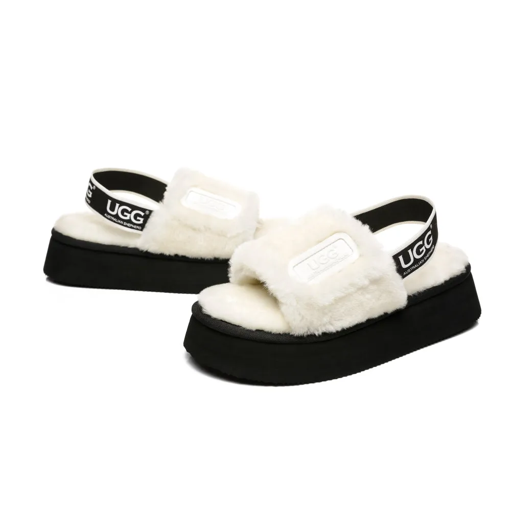 Australian Shepherd® Women Platform Fluffy Slide Poppin