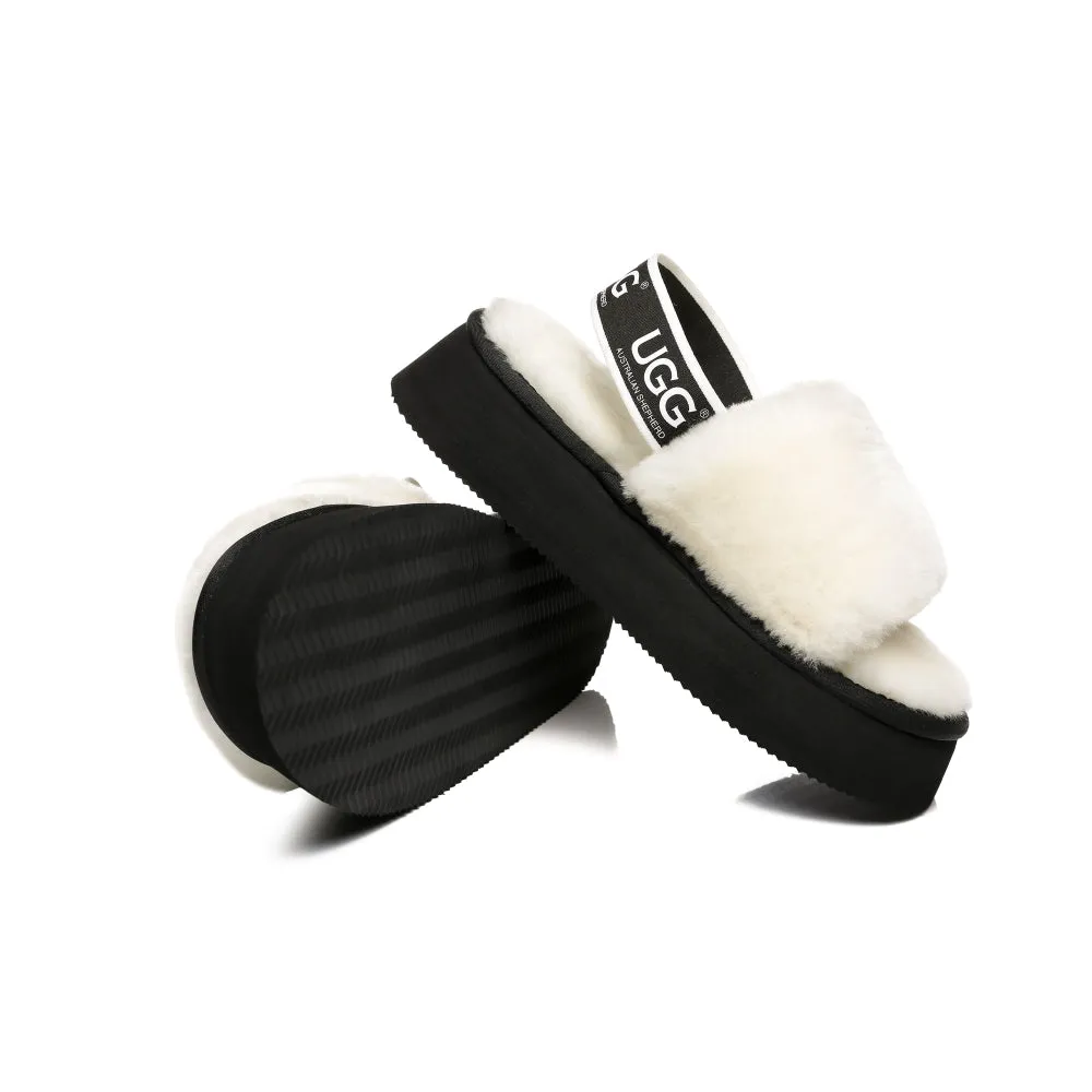 Australian Shepherd® Women Platform Fluffy Slide Poppin