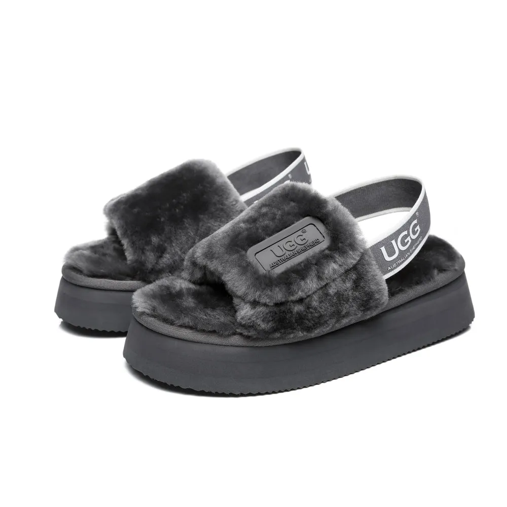 Australian Shepherd® Women Platform Fluffy Slide Poppin