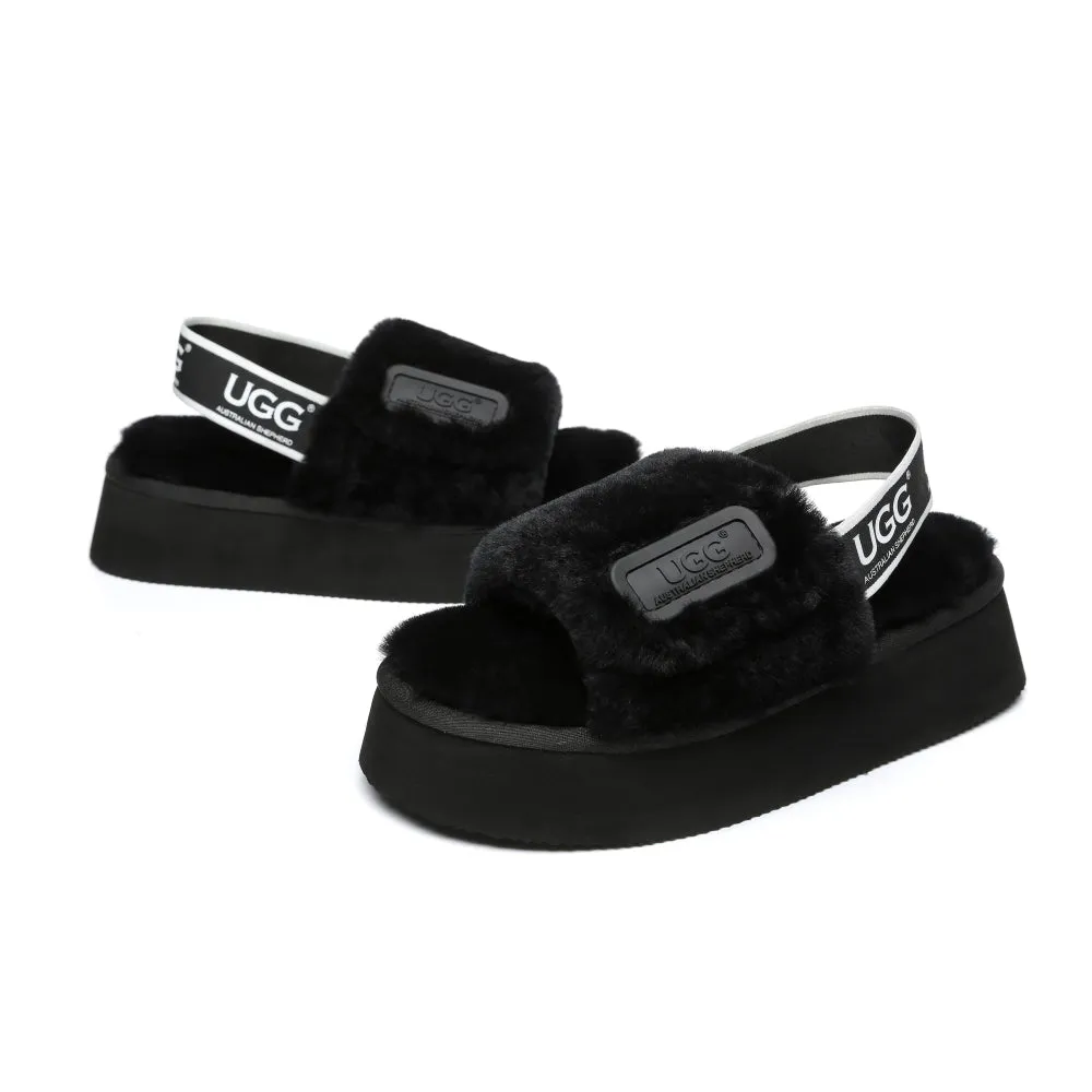Australian Shepherd® Women Platform Fluffy Slide Poppin