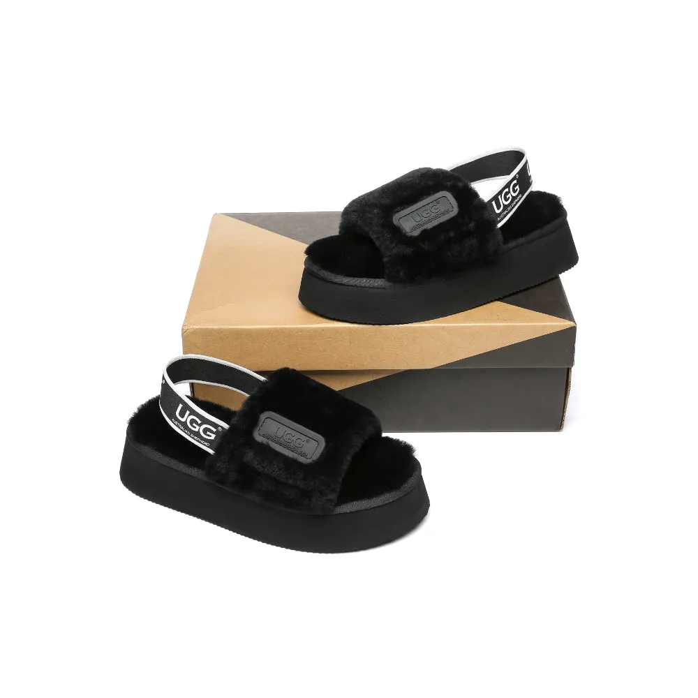 Australian Shepherd® Women Platform Fluffy Slide Poppin