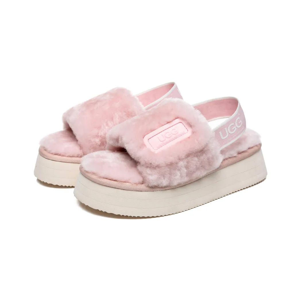 Australian Shepherd® Women Platform Fluffy Slide Poppin