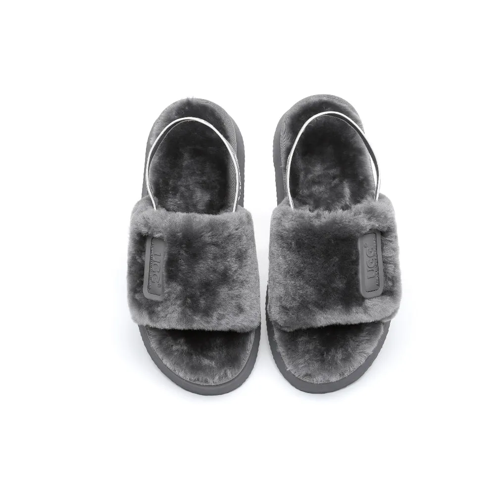 Australian Shepherd® Women Platform Fluffy Slide Poppin