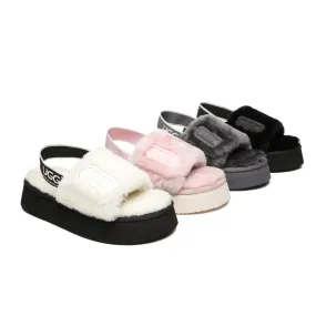 Australian Shepherd® Women Platform Fluffy Slide Poppin