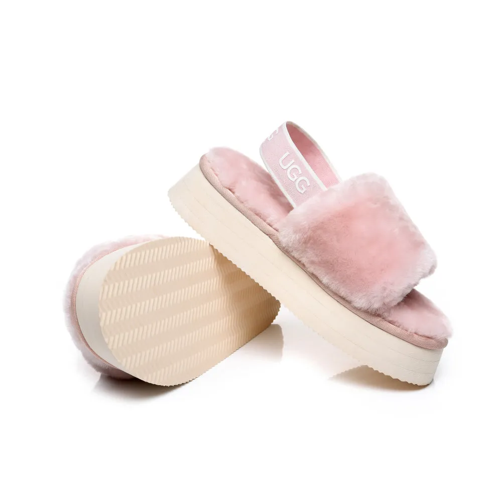 Australian Shepherd® Women Platform Fluffy Slide Poppin