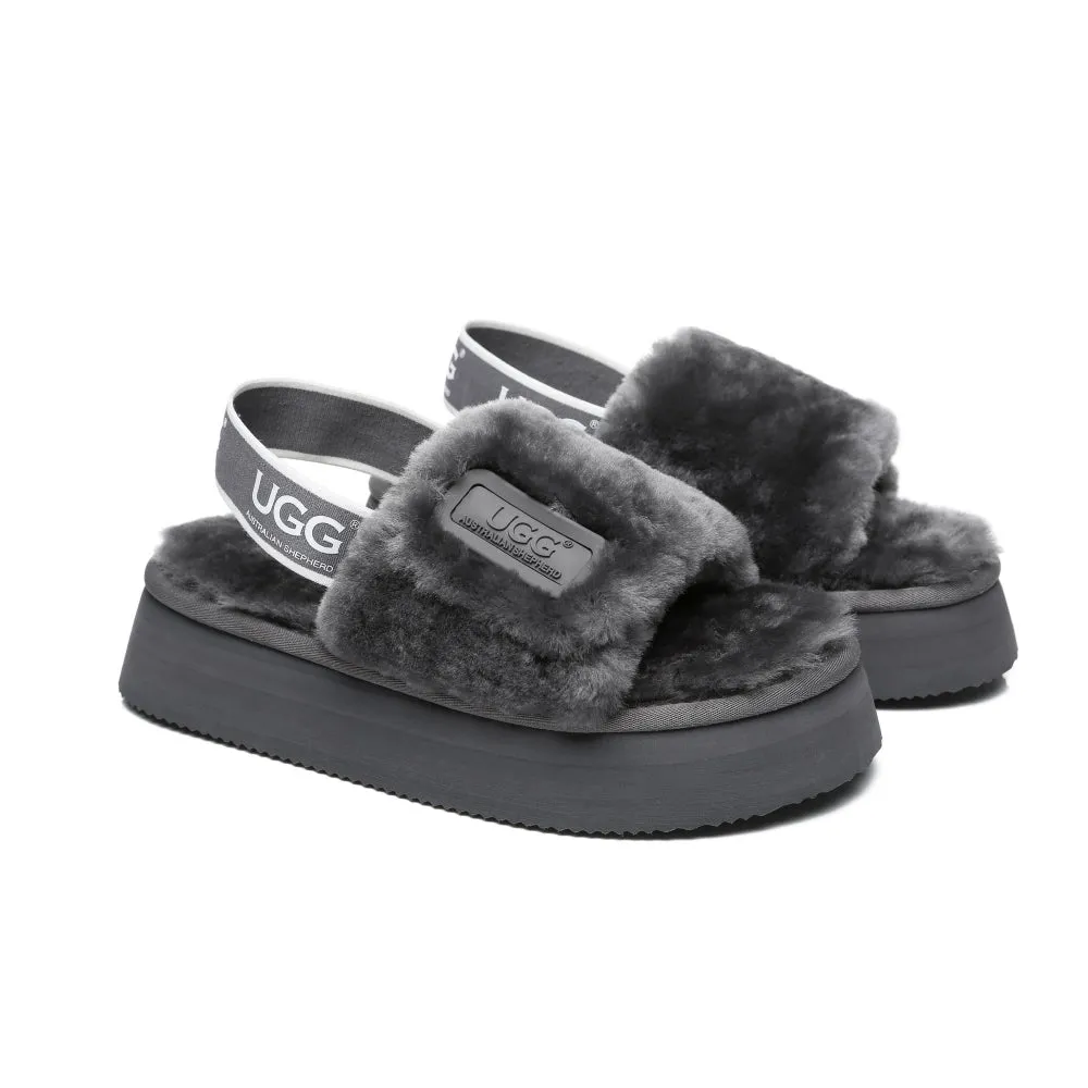 Australian Shepherd® Women Platform Fluffy Slide Poppin