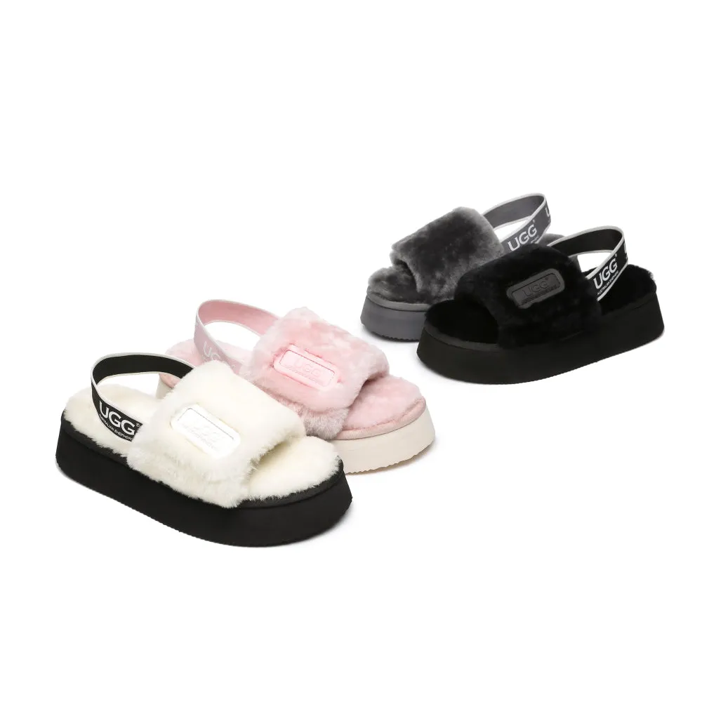 Australian Shepherd® Women Platform Fluffy Slide Poppin