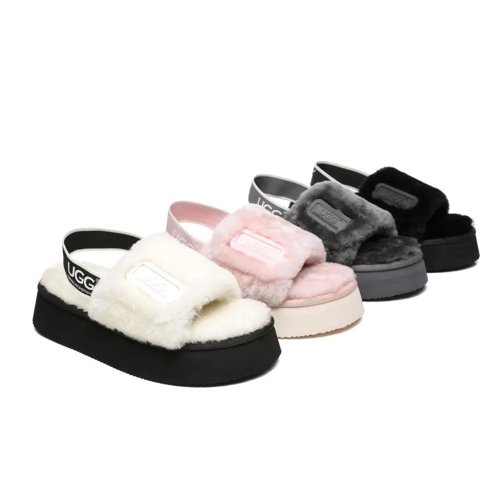 Australian Shepherd® Women Platform Fluffy Slide Poppin