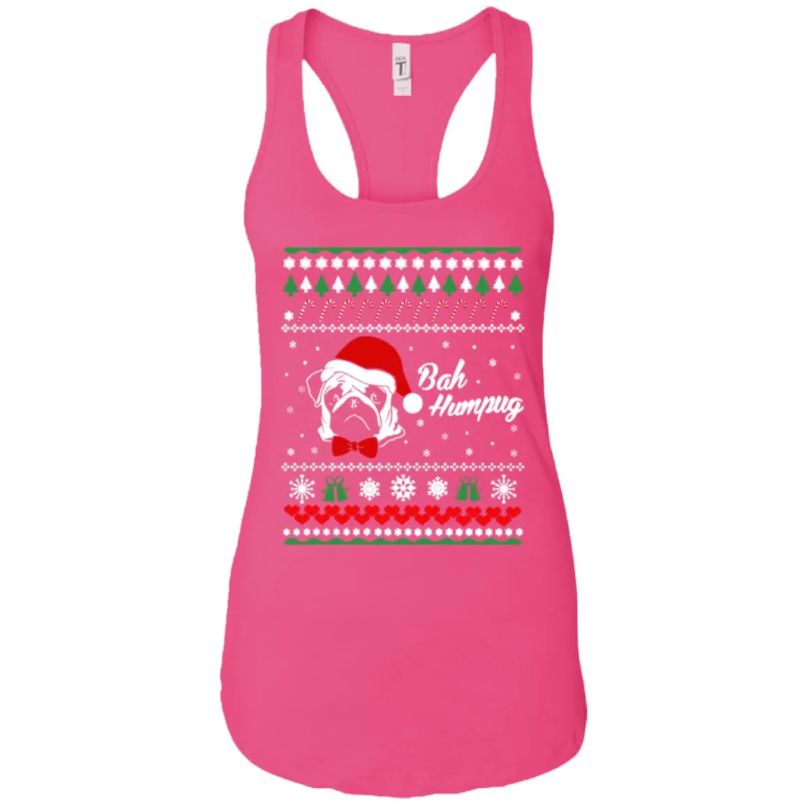 Bah Hum Pug Dog Christmas Women Tank