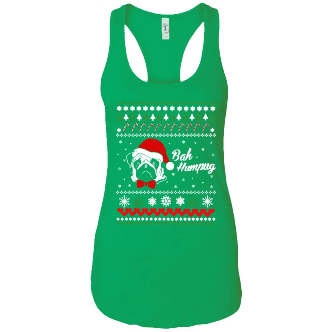 Bah Hum Pug Dog Christmas Women Tank
