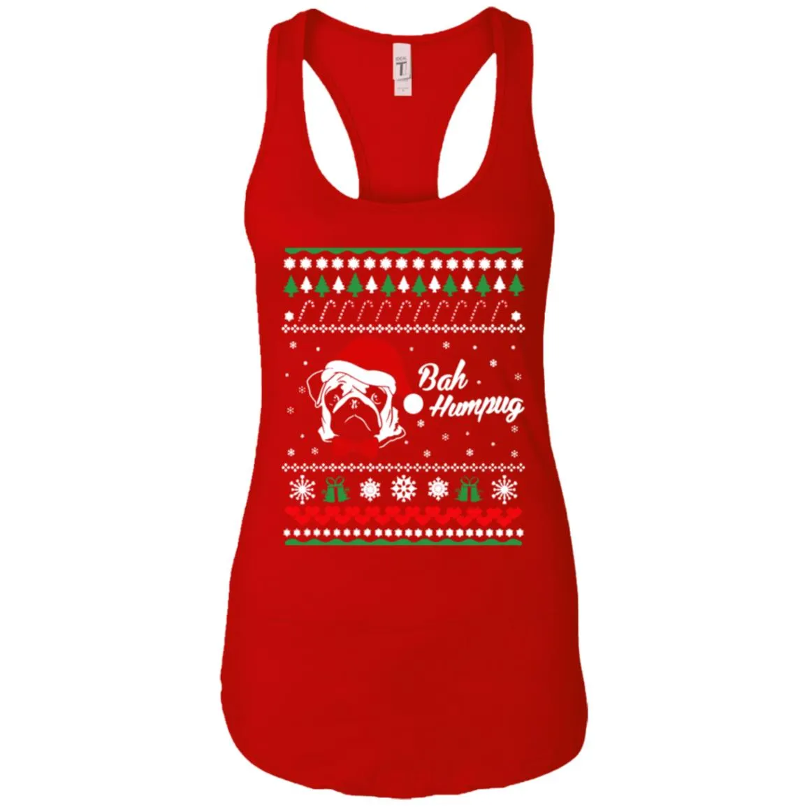 Bah Hum Pug Dog Christmas Women Tank