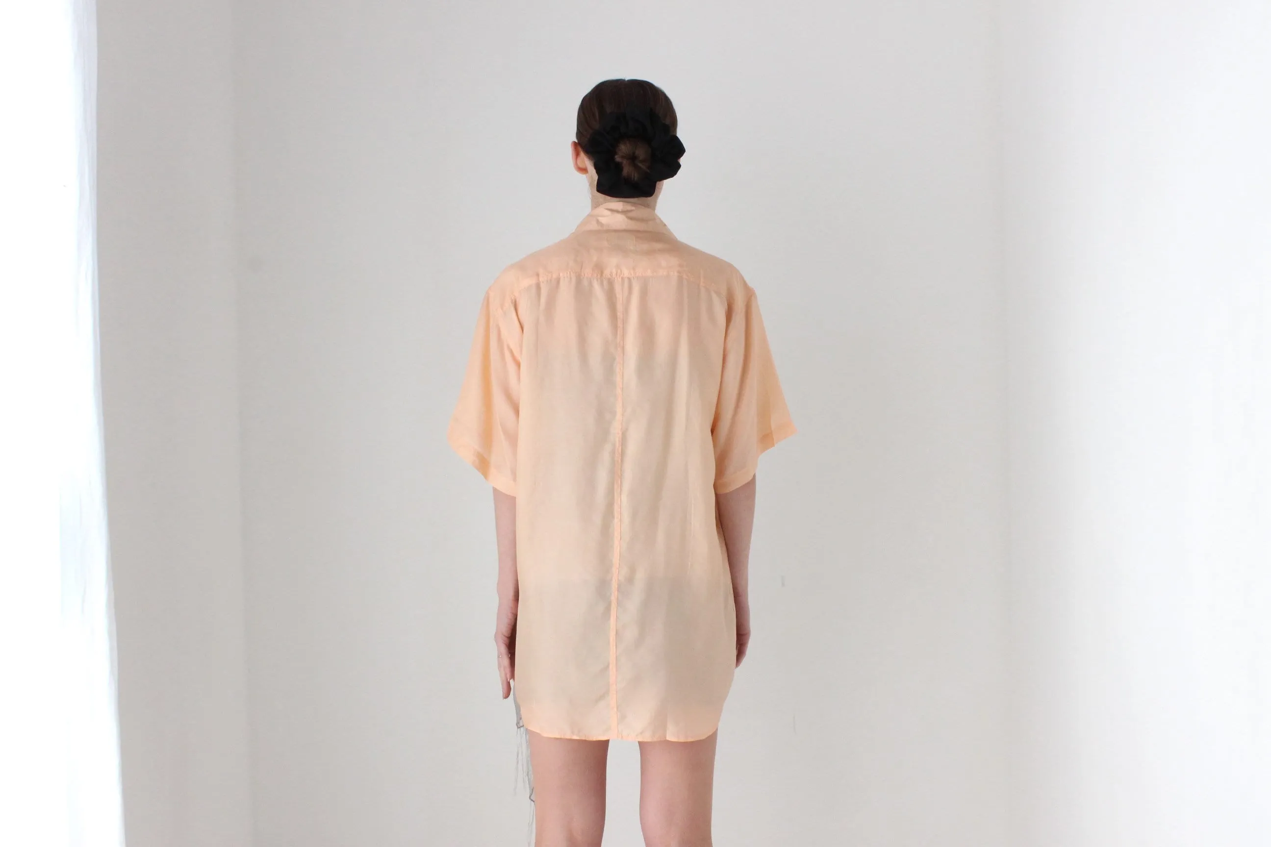 BALLETCORE 80s PURE SILK Ballet Pink Boxy Shirt