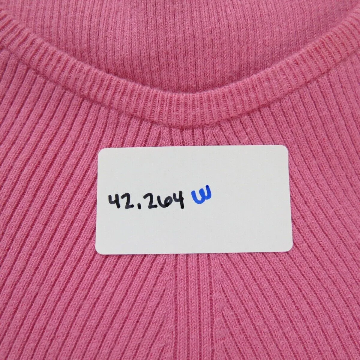 Banana Republic Womens Classic Ribbed Knit T Shirt Cap Sleeves V Neck Pink SZ XL
