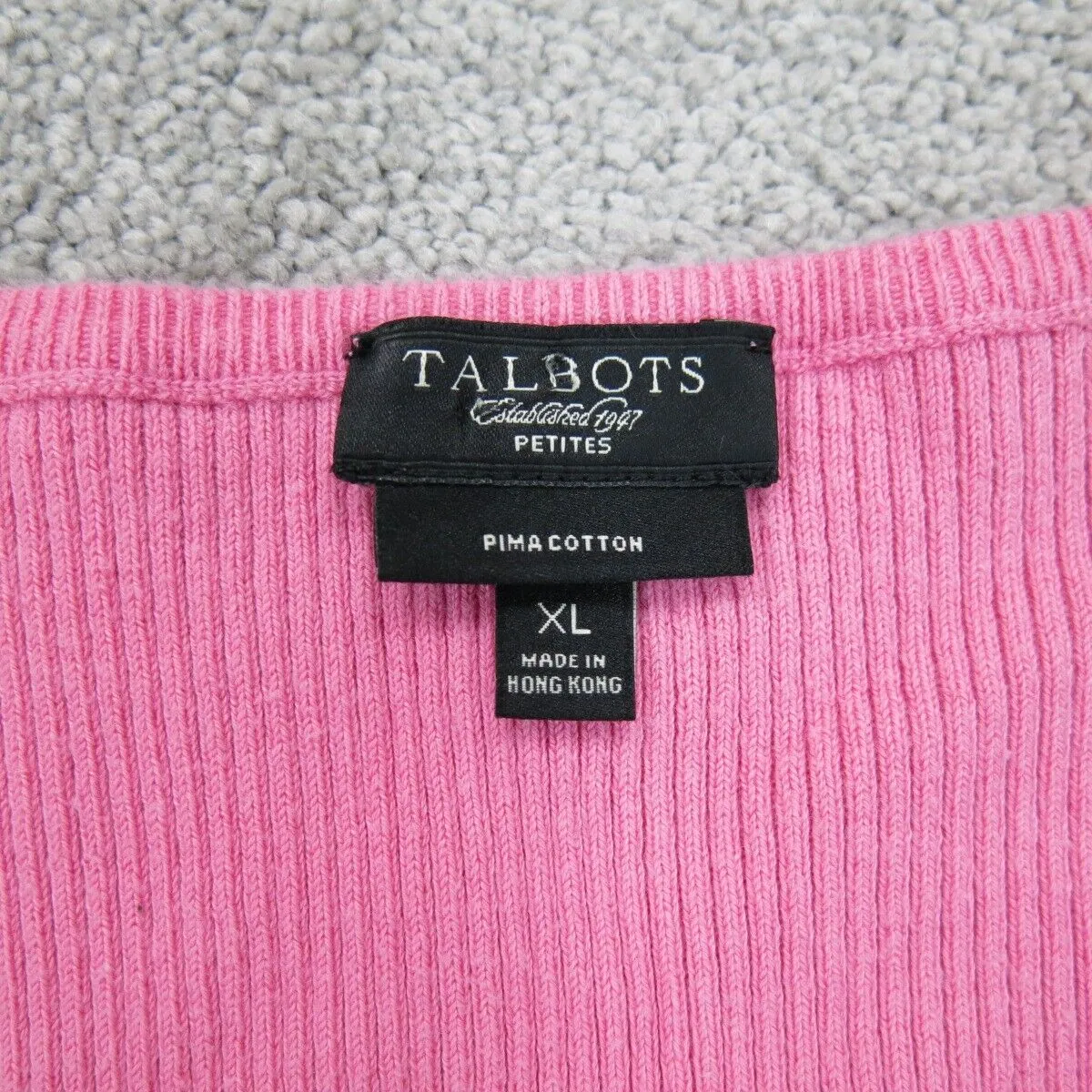 Banana Republic Womens Classic Ribbed Knit T Shirt Cap Sleeves V Neck Pink SZ XL
