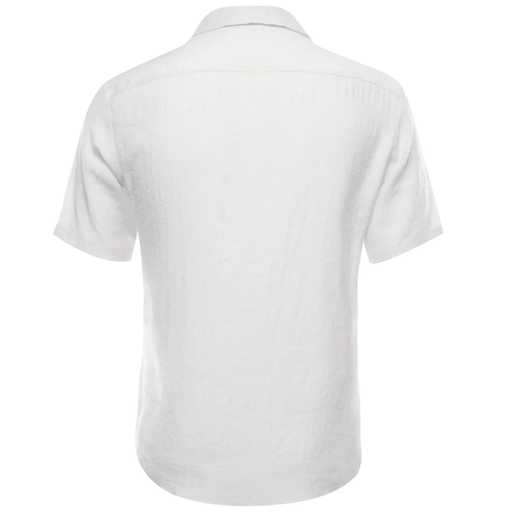 Barry Wang White Shirt Button Down Short Sleeve Solid Mens Dress Shirt