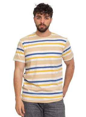 Beige Striped Round T-shirt