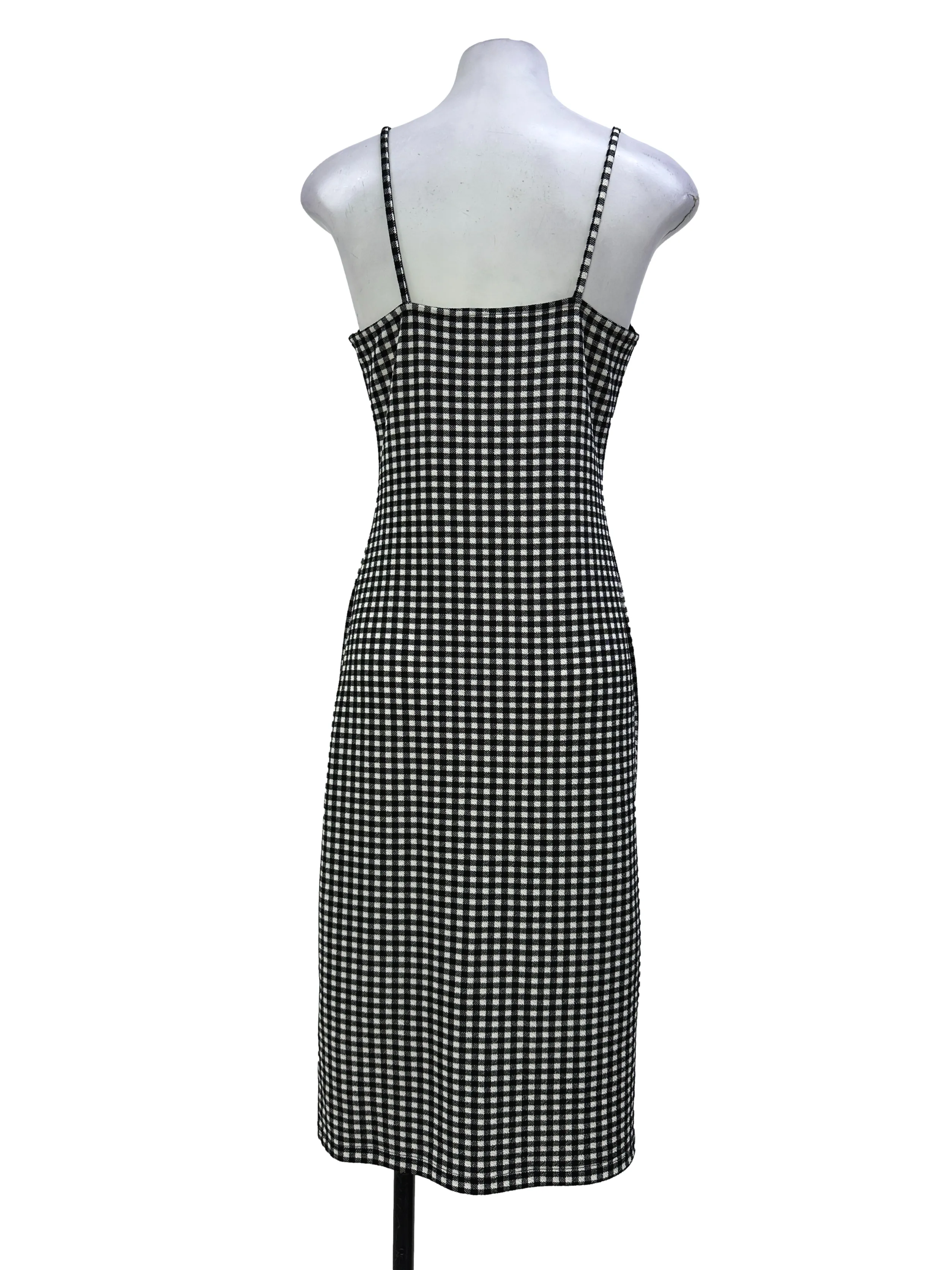 Black & White Gingham Slip Dress