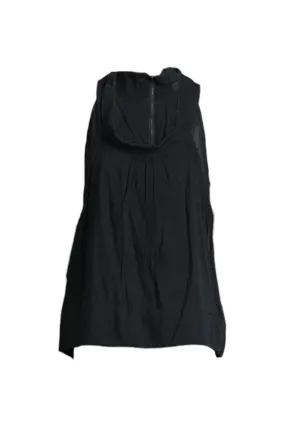 Black Drape Neck Double Layer Top