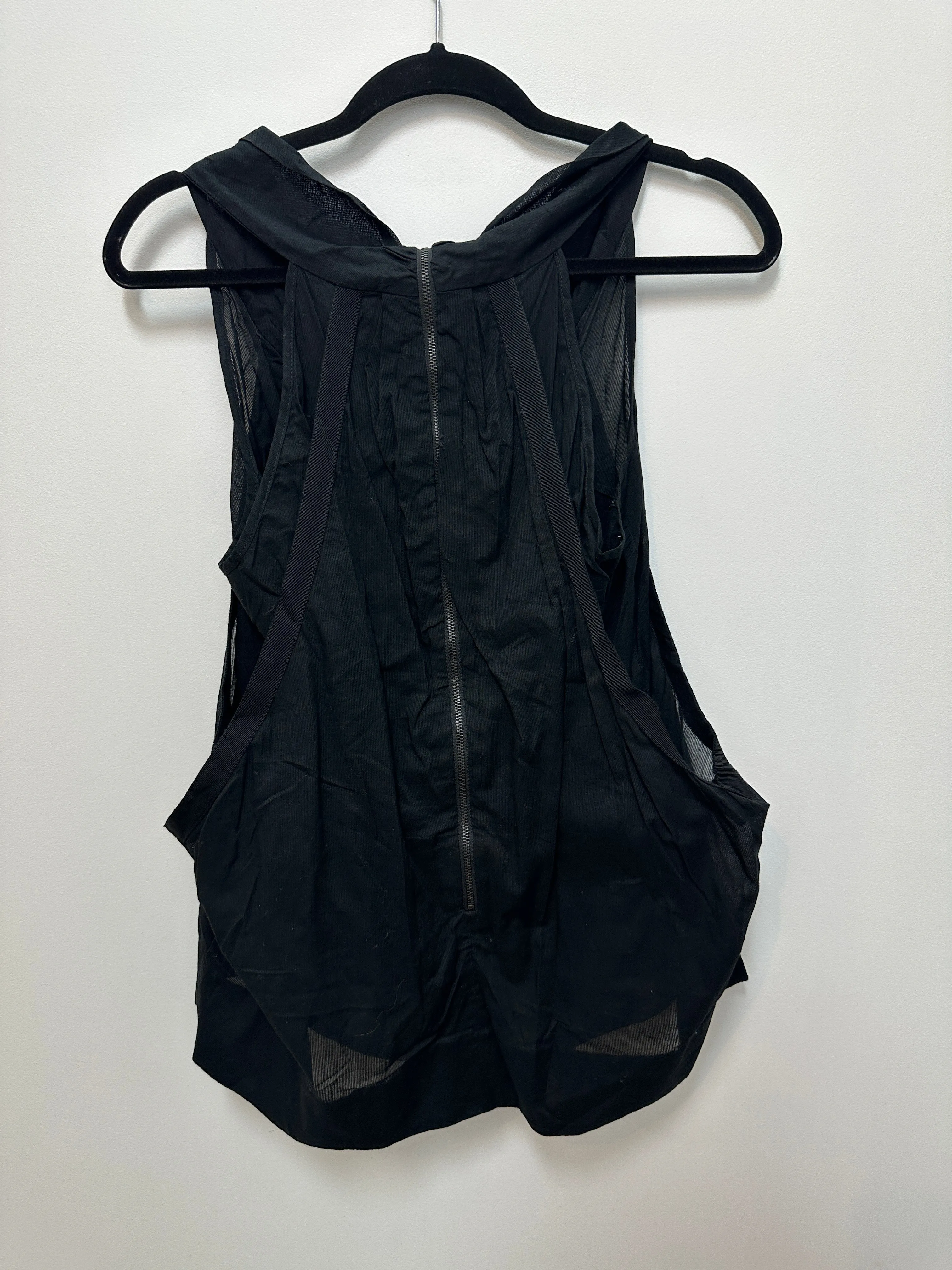 Black Drape Neck Double Layer Top