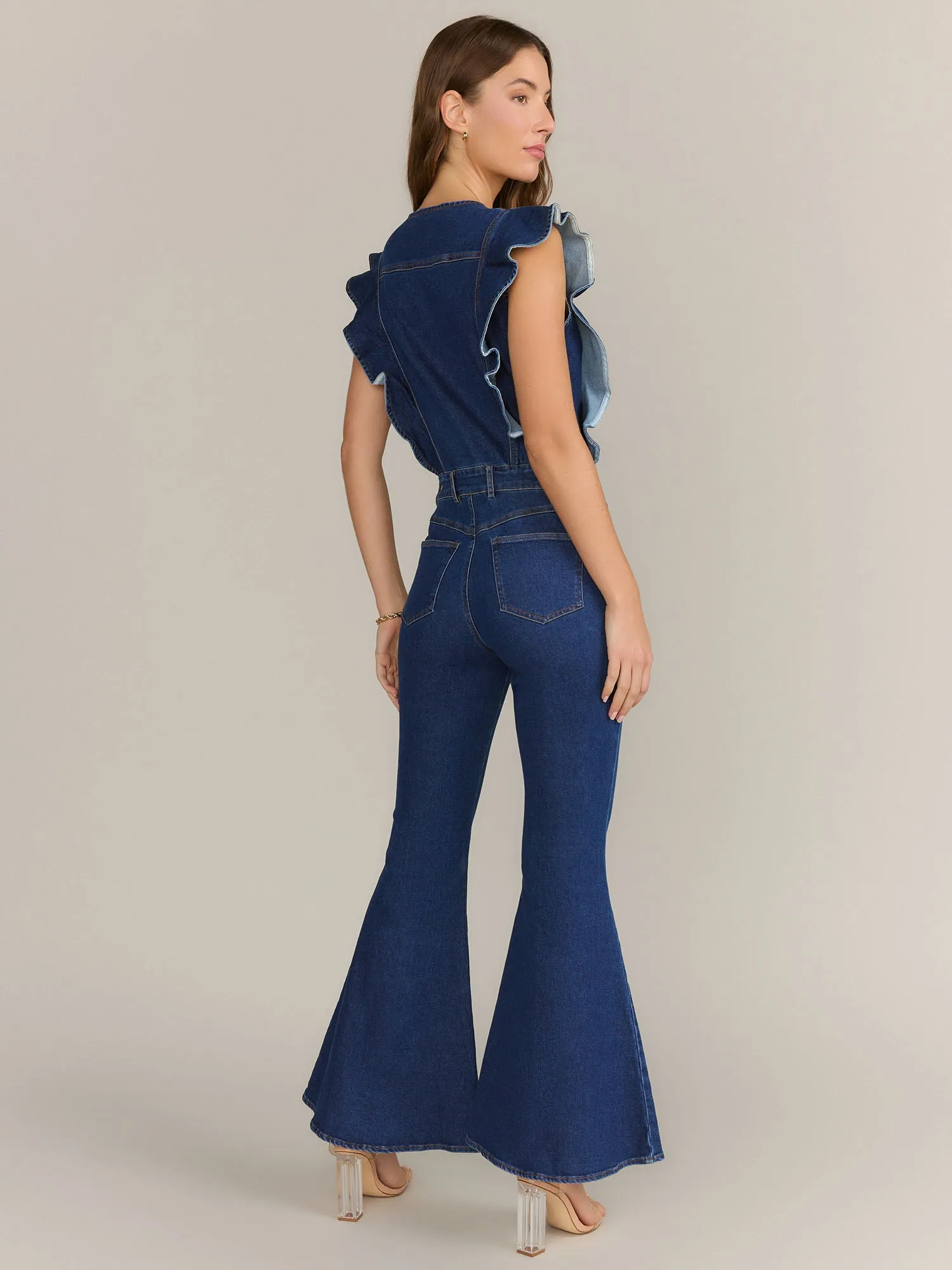 Blue B Ruffle Sleeve Flared Leg Jumpsuit - Brands We Love