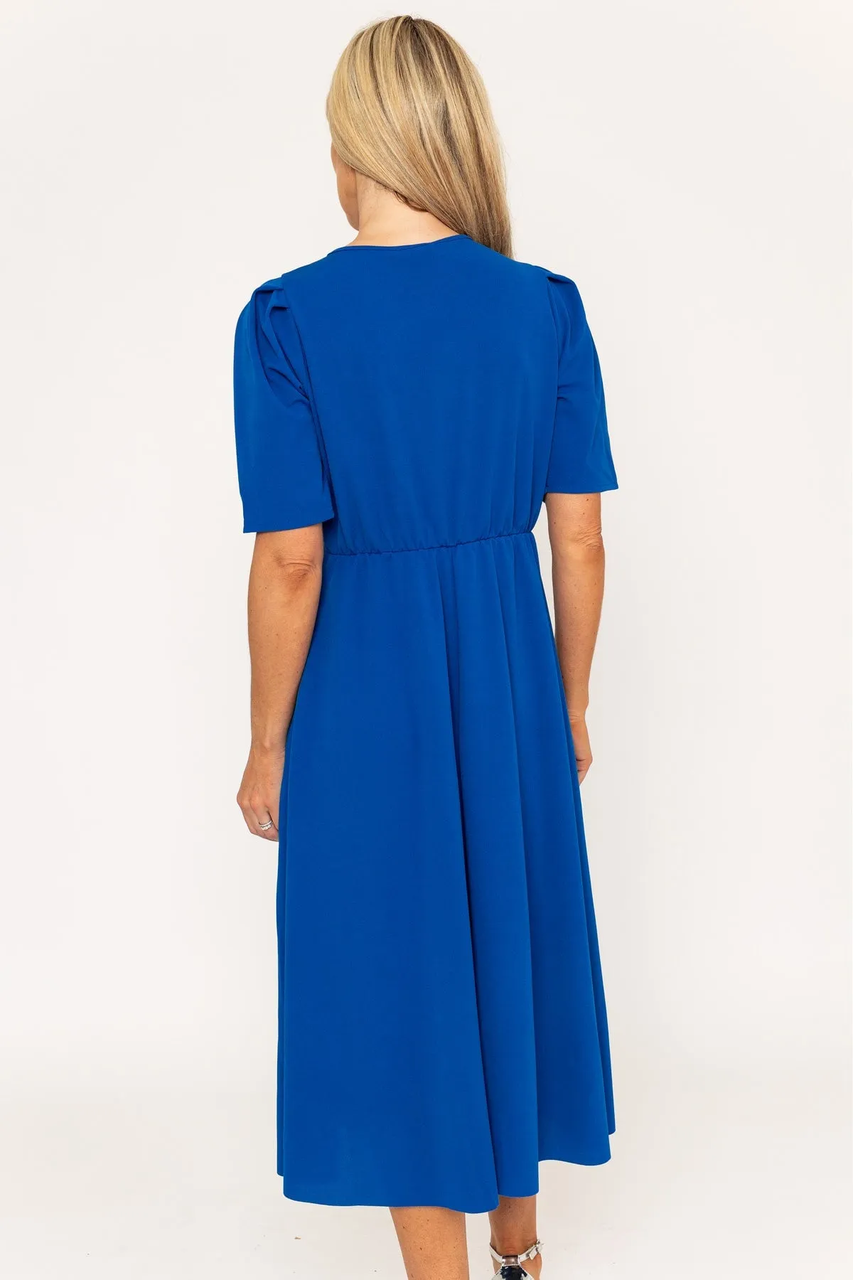 Blue Short Sleeve Kate Midi Dress
