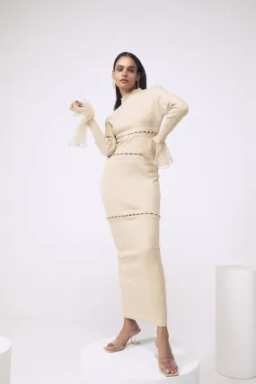 Bodycon Rib Maxi in Beige