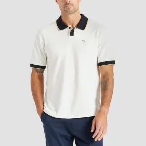 Brixton Proper Short Sleeve Polo Shirt Off White/Black