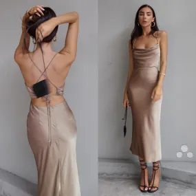 Charis Slip Dress - Taupe